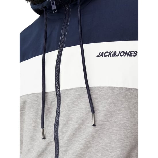 Jack And Jones Mäns Färgblock Höghalsad Bomberjacka (Navy Blazer) - Image 3