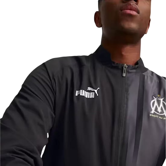 Puma Heren Prematch Olympique De Marseille FC Track Jacket (Zwart) - Image 4