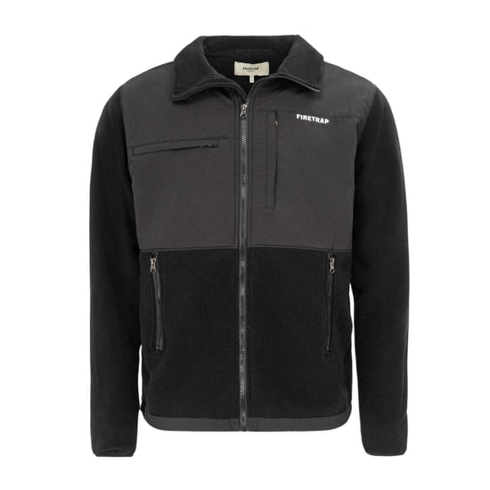 Firetrap Heren Kleurblok Fleece Jacket (Zwart) - Image 1