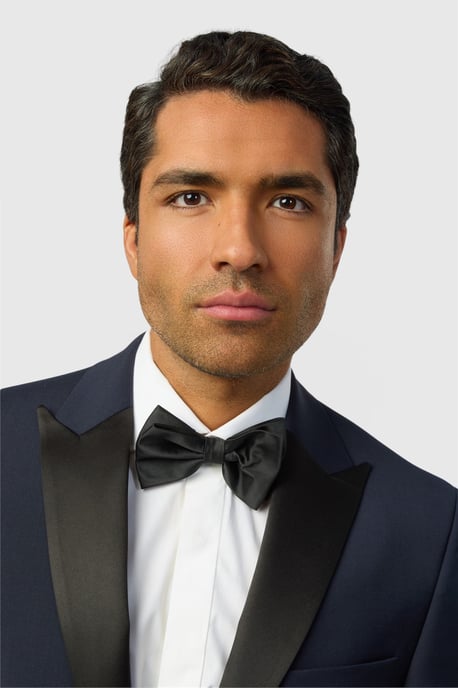 Long Sleeve Skinny Tuxedo Jacket in Navy - Image 4