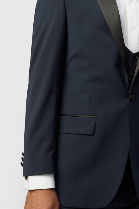 Long Sleeve Skinny Tuxedo Jacket in Navy - Image 5