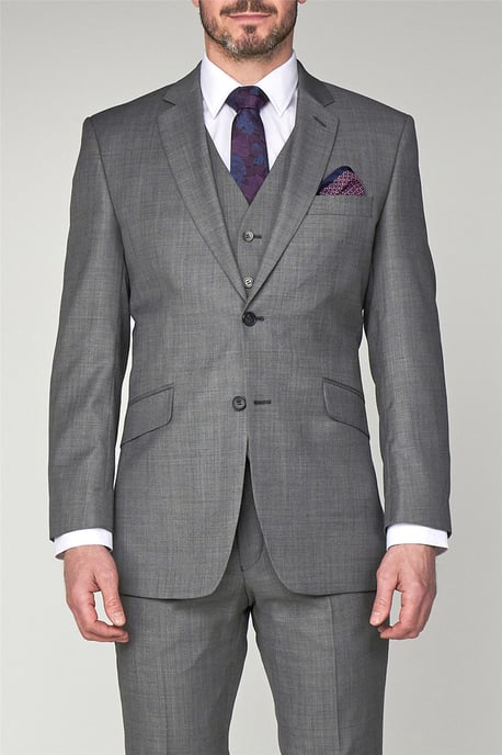 Long Sleeve Tailored Suit Jacket in Grey - Image 1