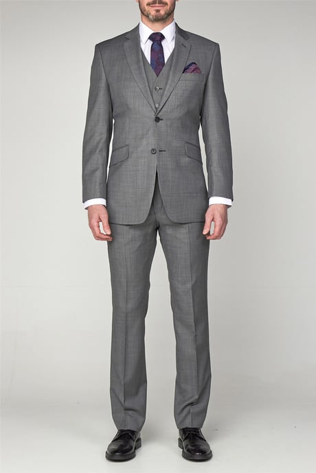 Long Sleeve Tailored Suit Jacket in Grey - Image 2