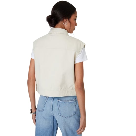 Threadbare Mouwenloos denimjasje voor dames van Lucky (Ecru) - Image 2