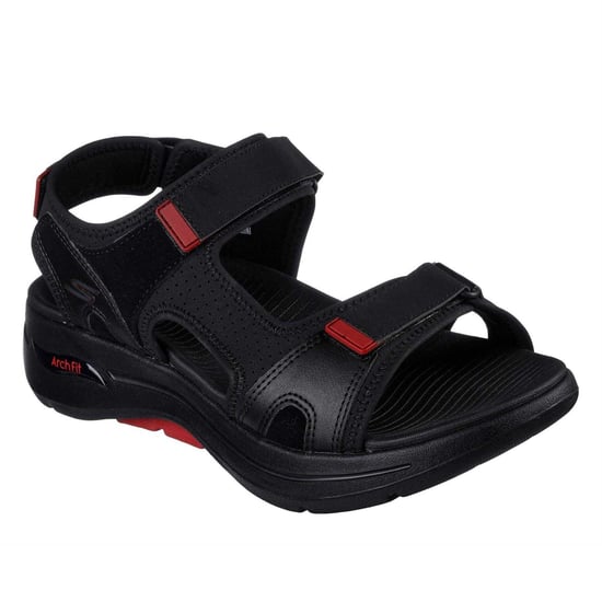 Skechers Heren Arch Fit Platte Sandalen (Zwart/ROOD) - Image 4