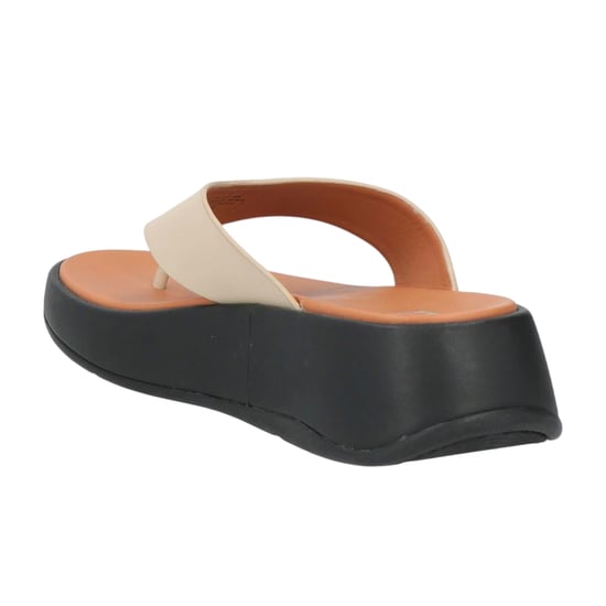 FitFlop F-Mode Luxe leren platte sandalen voor dames (Beige) - Image 2