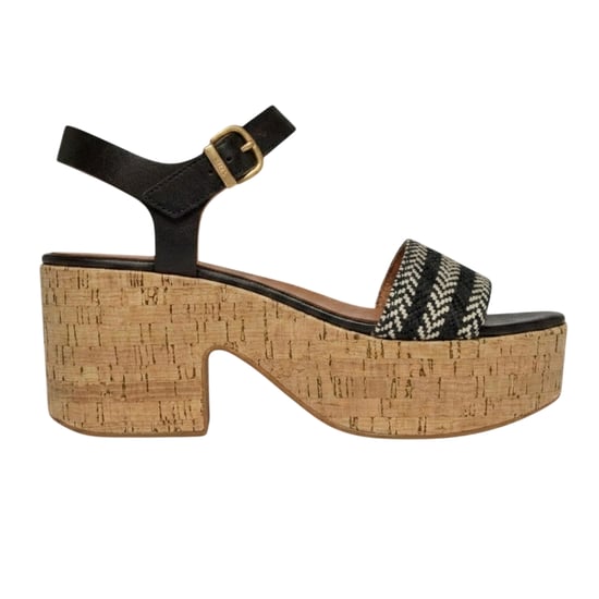 FitFlop Eloise leren plateausandalen voor dames (Zwart) - Image 1