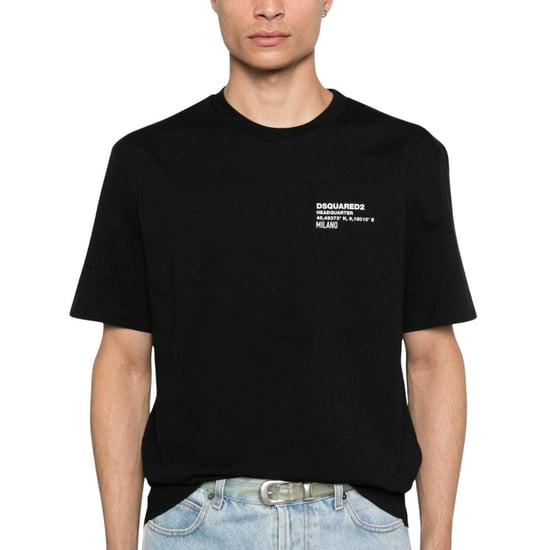 DSquared2 Heren Hoofdkwartier Logo Katoenen T-Shirt (Zwart) - Image 5