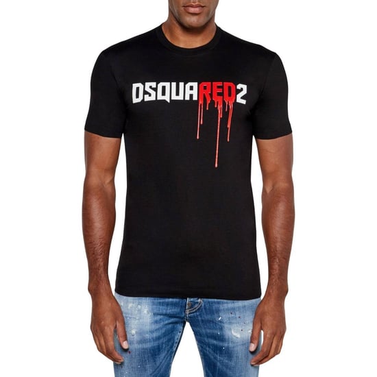 DSquared2 Rood Logo Heren T-shirt (Zwart) - Image 1