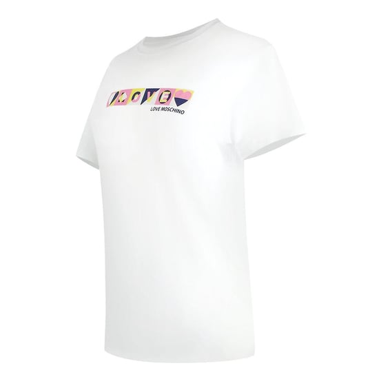 Love Moschino Dames/Dames Logo Colour Block T-shirt (Wit) - Image 3