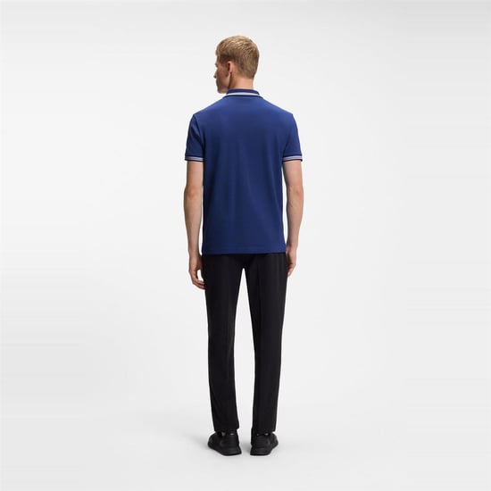 Boss Herenpoloshirt ‘Paddy’ met contrasterende boorden (Medium Blauw) - Image 3