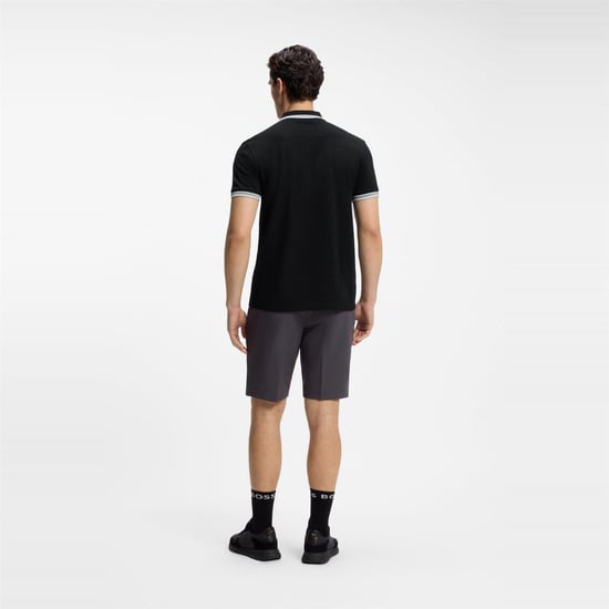 Boss Herenpoloshirt ‘Paddy’ met contrasterende boorden (Zwart/Grijs) - Image 3