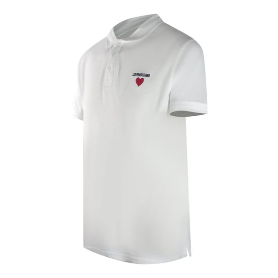 Love Moschino Mens Cotton Short-Sleeved Polo Shirt (White) - Image 3