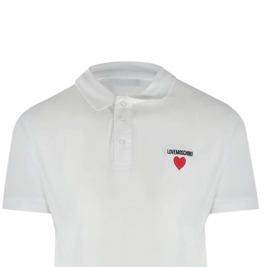 Love Moschino Mens Cotton Short-Sleeved Polo Shirt (White) - Image 4