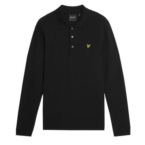 Lyle & Scott Herenpoloshirt met lange mouwen en merklogo op de borst (Jet Zwart) - Image 2