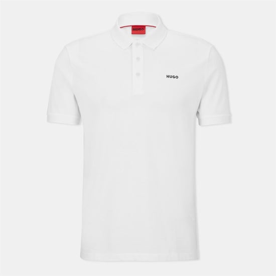 Hugo Heren Donos Katoenen Polo Shirt (Wit) - Image 1