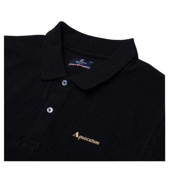 Aquascutum Mens Active Cotton Dri-FIT Polo Shirt (Black) - Image 4