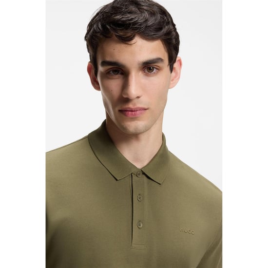 Hugo Heren Donos Katoenen Polo Shirt (Groen) - Image 4