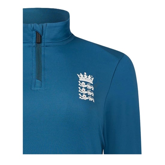 Castore Dames-cricketfleece-trainingsshirt met kwartritssluiting en relaxte pasvorm, Engeland (Peacoat) - Image 3