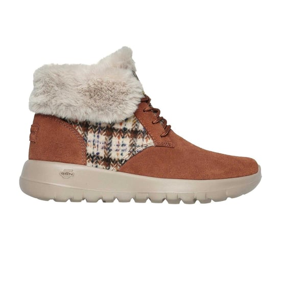 Skechers Go Joy Tartan suède sportschoenen voor dames (Tan) - Image 1