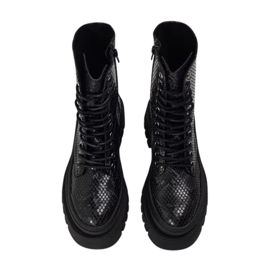 Steve Madden Combat-kängor med plattform och ormmönster för kvinnor/damer från Coast (Svart) - Image 3