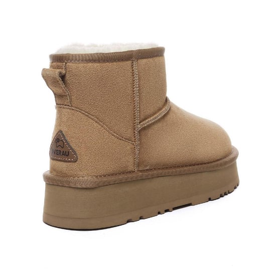 EverAu Dames Mini Classic Koe Suède Boots (Kastanje) - Image 4
