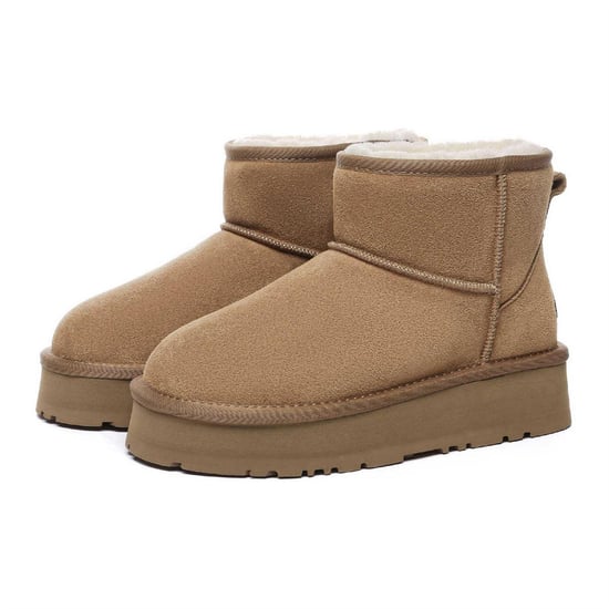 EverAu Dames Mini Classic Koe Suède Boots (Kastanje) - Image 5