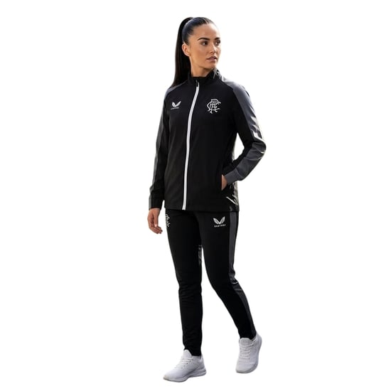 Castore Dames Rangers FC Mock Neck Relaxed Fit Trainingsjack (Zwart) - Image 3