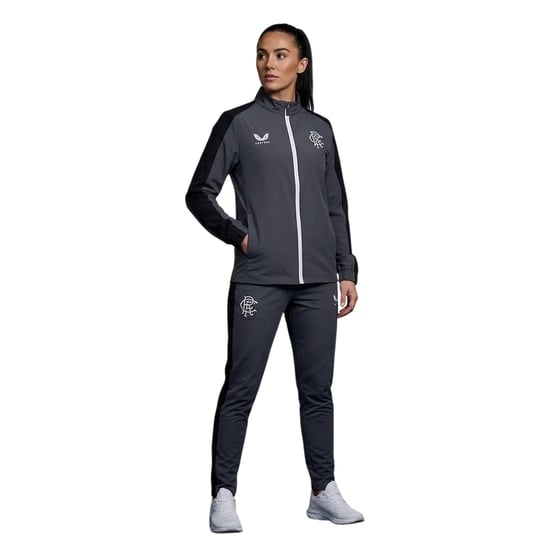 Castore Dames Rangers FC Mock Neck Relaxed Fit Trainingsjack (Iron Gate) - Image 3