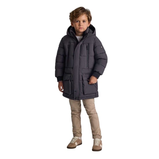 Minoti Gewatteerde parka voor jongens (Houtskool) - Image 4