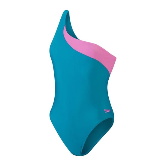 Speedo Dames/Dames Asymmetrisch Eendelig Zwempak (Groen/roze) - Image 1