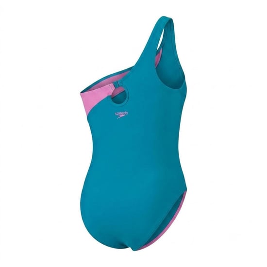 Speedo Dames/Dames Asymmetrisch Eendelig Zwempak (Groen/roze) - Image 2