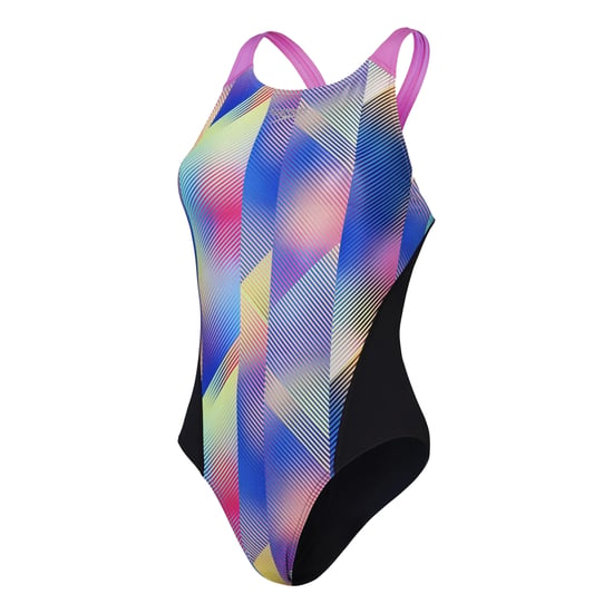 Speedo Dames/dames zwempak uit één stuk (Zwart/roze) - Image 1