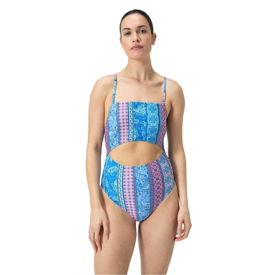 Speedo Dames Paisley Zwempak Eénstuk (Blauw/Roze) - Image 4