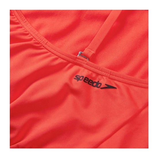 Speedo Dames Effen Scoop Neck Badpak (Rood) - Image 3
