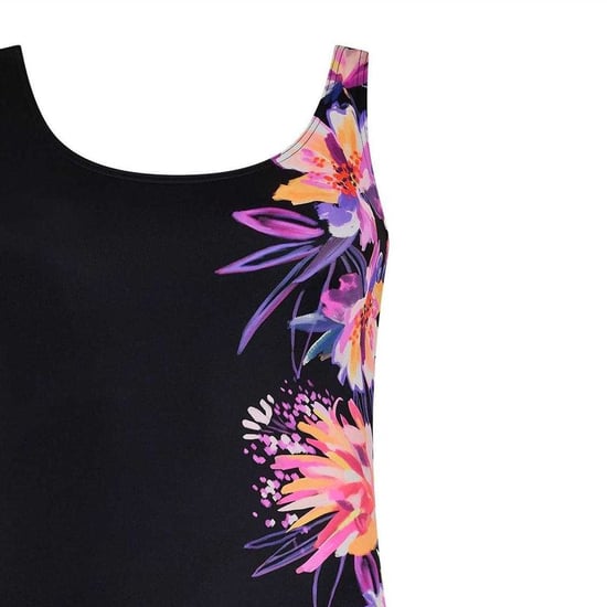 Zoggs Dames Bloemen Scoopback Eintepiece Badpak (Zwart) - Image 3