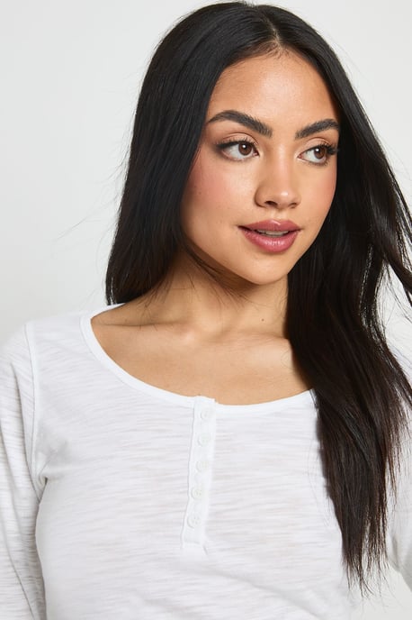 Sheer Slub Henley Top - Image 4
