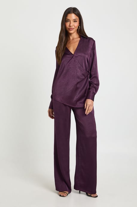 Wrap Front Long Sleeve Top - Image 3