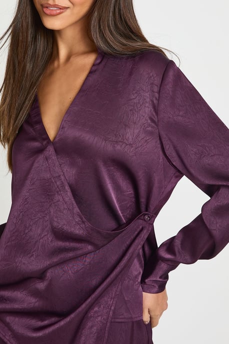 Wrap Front Long Sleeve Top - Image 4