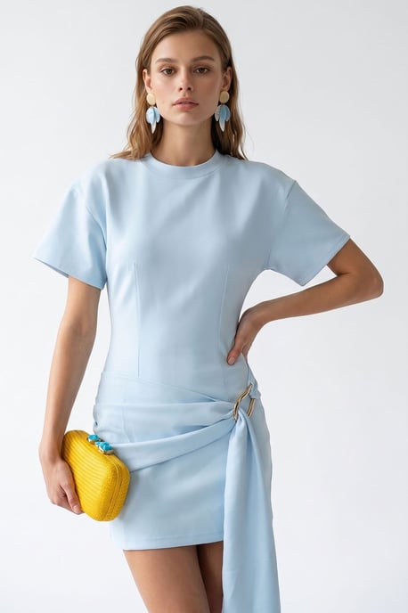 Crepe Geweven Mini Jurk - Image 2