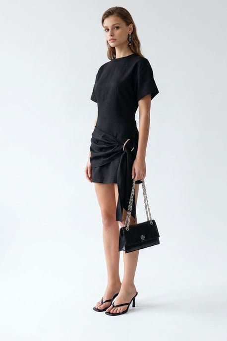 Crepe Geweven Mini-jurk - Image 4