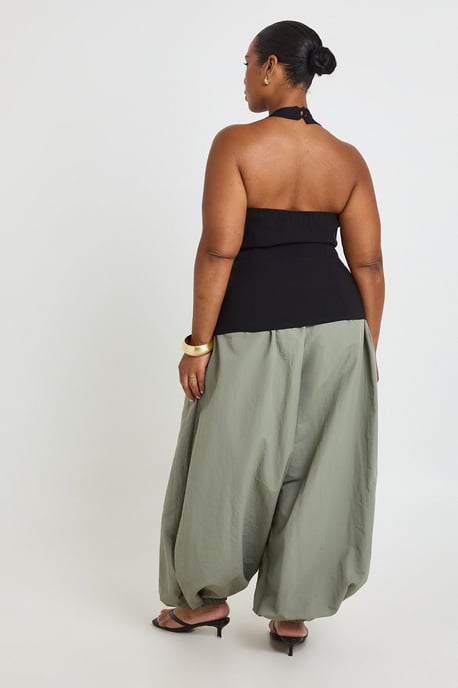 Plus Mesh Halterneck Bengaline Top - Image 2