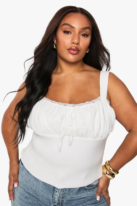 plus ruched milkmaid top - Image 3