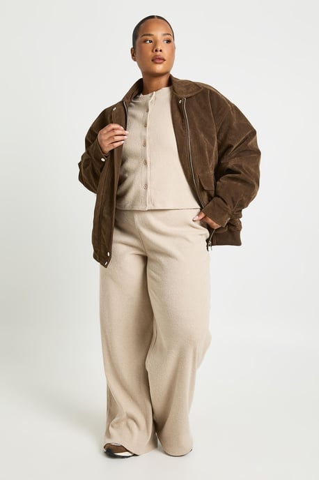 Plus Button Front Knitted Soft Rib Top - Image 3