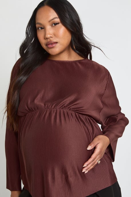 Maternity Plisse Smock Top - Image 4