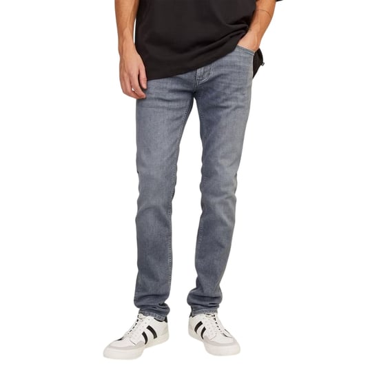 Jack And Jones Mens Liamevan 5 Pockets Slim Jeans (Grey Denim) - Image 1