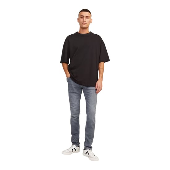 Jack And Jones Mens Liamevan 5 Pockets Slim Jeans (Grey Denim) - Image 3