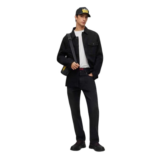 Hugo Slanke herenjeans met 5 zakken en graffitipatroon (Zwart) - Image 4