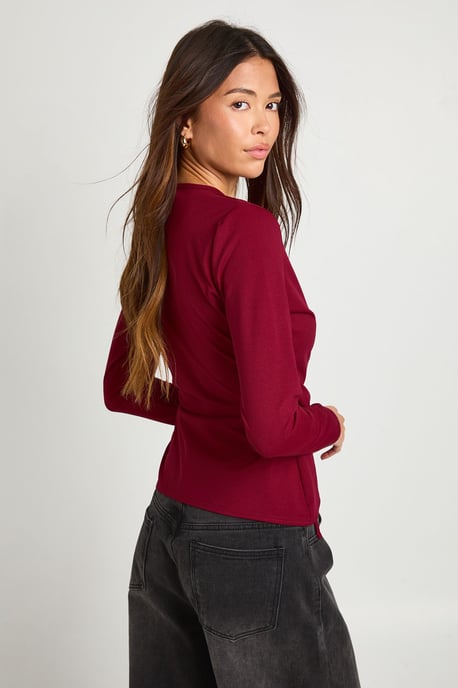 Wrap Front Tie Waist Top - Image 2