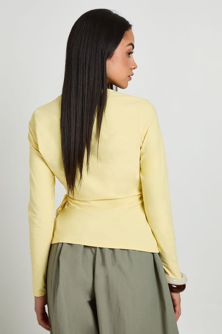Wrap Front Tie Waist Top - Image 2